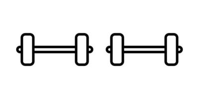 Set of dumbbells icon in line style design isolated on white background. Editable stroke. vector
