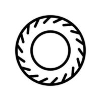 Rubber tire or tyre icon in line style design isolated on white background. Editable stroke. vector