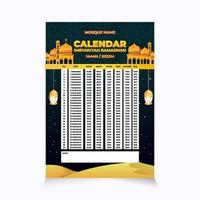 Imsakiyah Ramadan Calendar Template vector