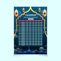 plantilla de calendario de ramadán imsakiyah vector