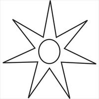 Vector image of shuriken, in black and white, on a transparent background