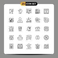 Set of 25 Modern UI Icons Symbols Signs for athlete economy coding laptop programming Editable Vector Design Elements