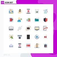 Flat Color Pack of 25 Universal Symbols of shopping eco management bag optimization Editable Vector Design Elements