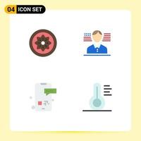 paquete de iconos de vector de stock de 4 signos y símbolos de línea para mensaje de bebida elementos de diseño de vector editables de teléfono inteligente americano kiwi