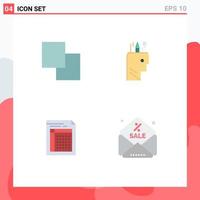 Editable Vector Line Pack of 4 Simple Flat Icons of copy document education school form Editable Vector Design Elements