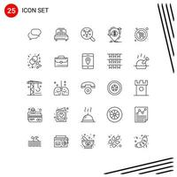 Set of 25 Vector Lines on Grid for no finance search money transaction Editable Vector Design Elements