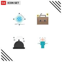 Pack of 4 creative Flat Icons of iot food of budget restaurant Editable Vector Design Elements