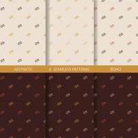 Aesthetic patterns. Boho patterns. Set of seamless pattern with dots in boho and aesthetic style. Vector Illustration.