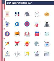 25 USA Flat Signs Independence Day Celebration Symbols of usa pumkin animal usa fire Editable USA Day Vector Design Elements