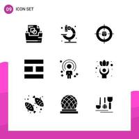 Group of 9 Modern Solid Glyphs Set for customer image business editing resources Editable Vector Design Elements