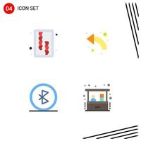 4 iconos creativos signos y símbolos modernos de cortar la herramienta bluetooth conexión curva elementos de diseño vectorial editables vector