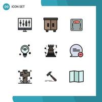 Modern Set of 9 Filledline Flat Colors Pictograph of wifi internet of things interior internet weight Editable Vector Design Elements