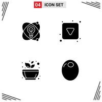 4 Creative Icons Modern Signs and Symbols of atom mortar bulb down spa Editable Vector Design Elements