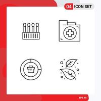 Pictogram Set of 4 Simple Filledline Flat Colors of beauty analysis cotton document data Editable Vector Design Elements