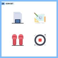 Pack of 4 creative Flat Icons of advertising design process leaflet design comfortable Editable Vector Design Elements