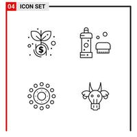 4 General Icons for website design print and mobile apps 4 Outline Symbols Signs Isolated on White Background 4 Icon Pack Creative Black Icon vector background