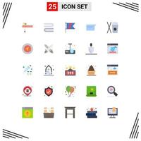 Set of 25 Modern UI Icons Symbols Signs for food box sign ui basic Editable Vector Design Elements