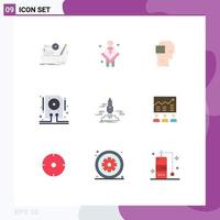 User Interface Pack of 9 Basic Flat Colors of storage drive man data success Editable Vector Design Elements