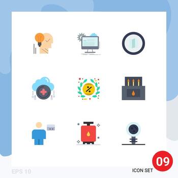Pictogram Set of 9 Simple Flat Colors of add map account location update Editable Vector Design Elements