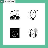 4 Universal Solid Glyph Signs Symbols of city businessmen jewelry ornament man Editable Vector Design Elements