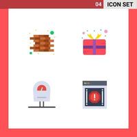 4 Creative Icons Modern Signs and Symbols of brick parking carnival prize internet Editable Vector Design Elements