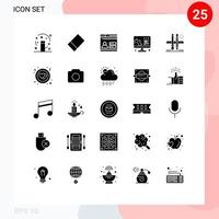 Set of 25 Modern UI Icons Symbols Signs for drawing pencil security pen web Editable Vector Design Elements