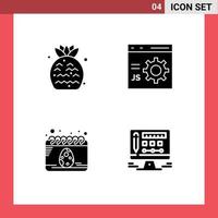 User Interface Pack of Basic Solid Glyphs of strawberry calendar fruit develop festival Editable Vector Design Elements