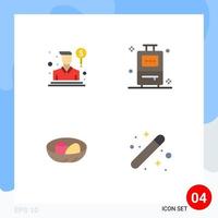 paquete de interfaz de usuario de 4 iconos planos básicos del agente vendedor de pascua nido de vacaciones elementos de diseño vectorial editables vector