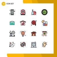 Set of 16 Modern UI Icons Symbols Signs for bag basic medical back kegling Editable Creative Vector Design Elements