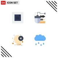 Group of 4 Flat Icons Signs and Symbols for layout brain mouse pencil productivity Editable Vector Design Elements