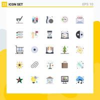 Universal Icon Symbols Group of 25 Modern Flat Colors of contact us communication service support clock Editable Vector Design Elements