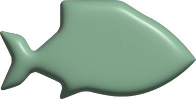 3d illustration de l'icône du poisson png