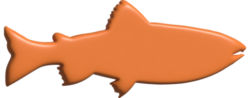 3d illustration de l'icône du poisson png