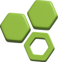 Illustration 3D de l'hexagone png