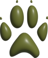 3d illustration of paw prints png