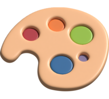 illustration 3d de la palette de couleurs png