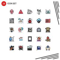 Stock Vector Icon Pack of 25 Line Signs and Symbols for site water tag sparkling water drink Editable Vector Design Elements