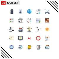 25 Universal Flat Color Signs Symbols of man support speaker communication internet Editable Vector Design Elements