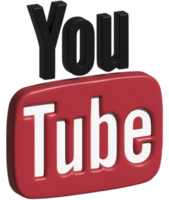 Ilustración 3d del logotipo de youtube png