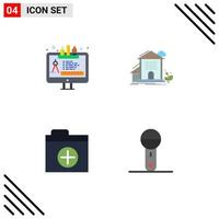 Flat Icon Pack of 4 Universal Symbols of design add edit tool apartment new Editable Vector Design Elements