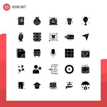 paquete de iconos vectoriales de stock de 25 signos y símbolos de línea para paris cola pongal web html codificación elementos de diseño vectorial editables vector