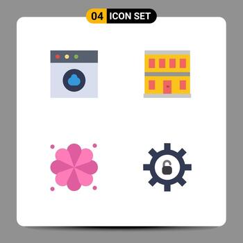 4 iconos planos vectoriales temáticos y símbolos editables de la construcción de elementos de la aplicación seguridad del edificio elementos de diseño vectorial editables vector