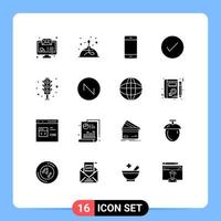 16 Universal Solid Glyph Signs Symbols of tick check computers arrows iphone Editable Vector Design Elements