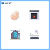 Flat Icon Pack of 4 Universal Symbols of baby movie obstetrics cinema city Editable Vector Design Elements