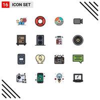 Set of 16 Modern UI Icons Symbols Signs for basic camera chart statistics graph Editable Creative Vector Design Elements