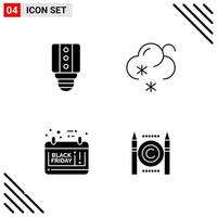 Pixle Perfect Set of 4 Solid Icons Glyph Icon Set for Webite Designing and Mobile Applications Interface Creative Black Icon vector background