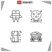 4 Icons Line Style Grid Based Creative Outline Symbols for Website Design Simple Line Icon Signs Isolated on White Background 4 Icon Set Creative Black Icon vector background