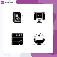 Editable Vector Line Pack of Simple Solid Glyphs of analysis base money glasses new Editable Vector Design Elements