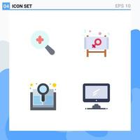 4 Thematic Vector Flat Icons and Editable Symbols of expanded explore ad message search Editable Vector Design Elements