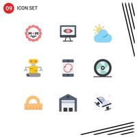 Universal Icon Symbols Group of 9 Modern Flat Colors of celebrity devices weather device arrow Editable Vector Design Elements